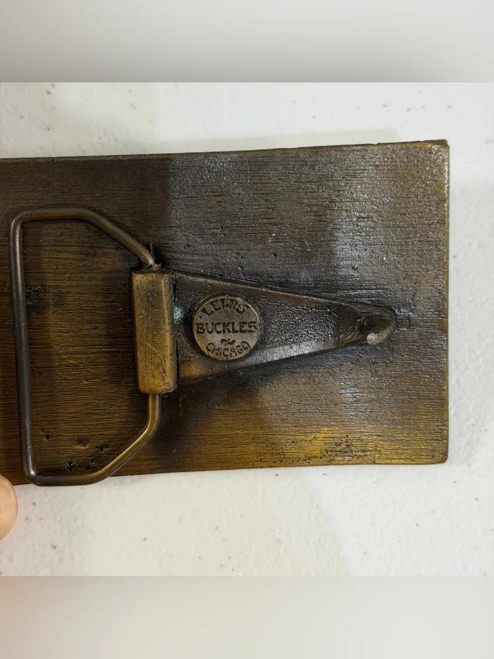 VTG PONY EXPRESS 1849 BRASS BELT BUCKLE FIRST WITH THE U.S. MAIL Map